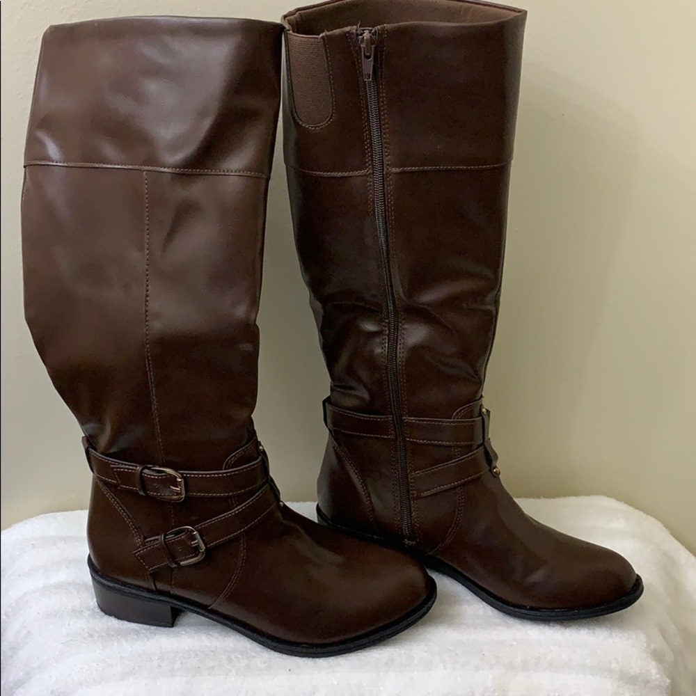 tall brown boots- memory foam